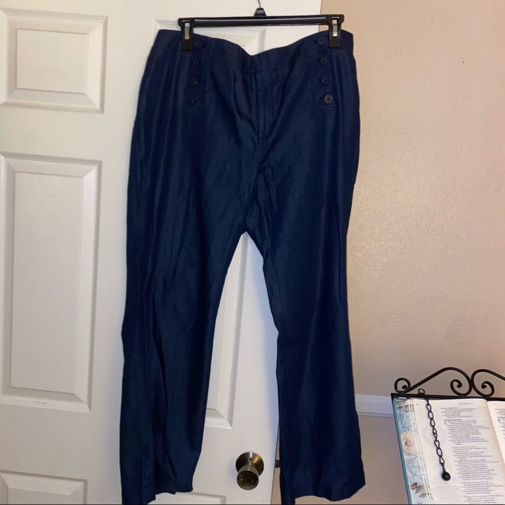 Talbots button salior trousers.